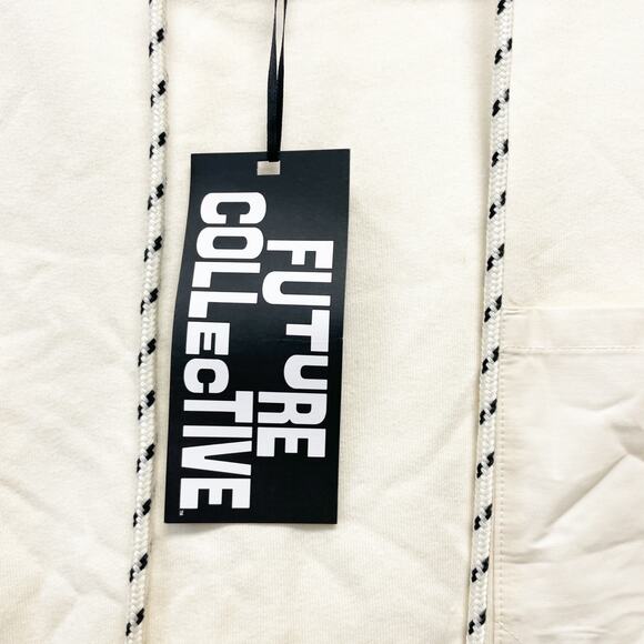 Future Collective Women's Hooded Long Sleeve Sweatshirt Cream Size XXL - Picture 4 of 6